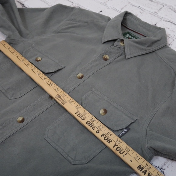 Woolrich Heavy Weight Chamois Flannel Shirt Gray Medium - Picture 11 of 12